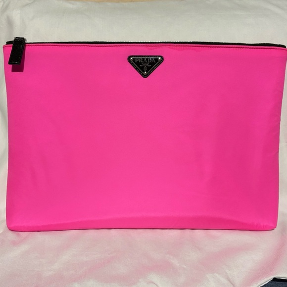 Prada Neon Pink Padded Laptop/Tablet Case - Picture 1 of 15